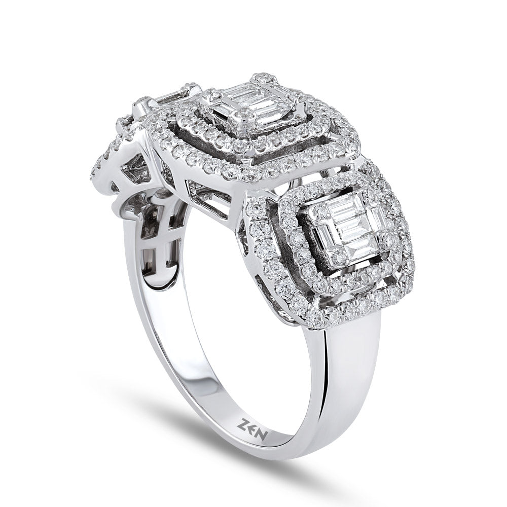 0.95 ct. Baguette Diamantring