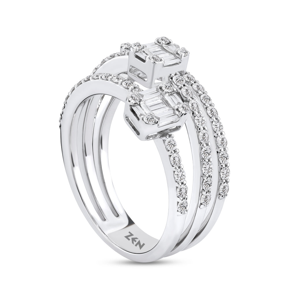 0.90 ct. Baguette Diamantring