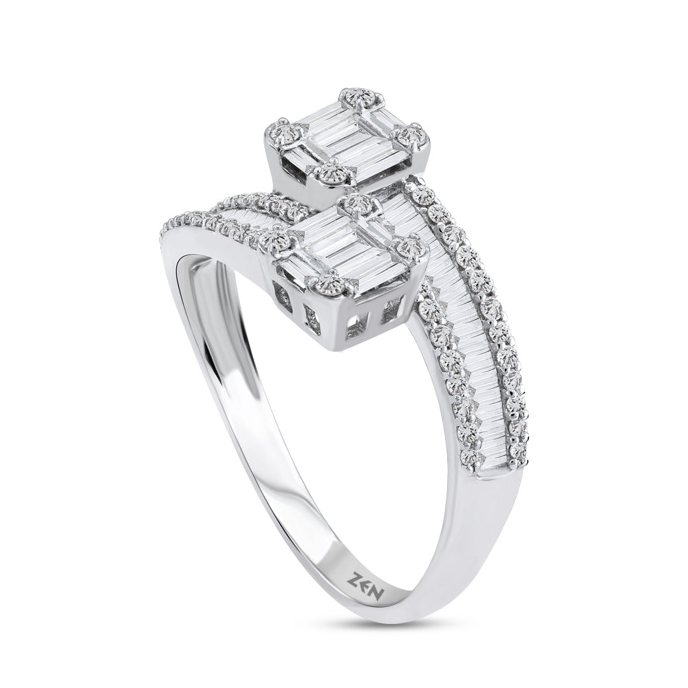 0.69 ct. Baguette Diamantring