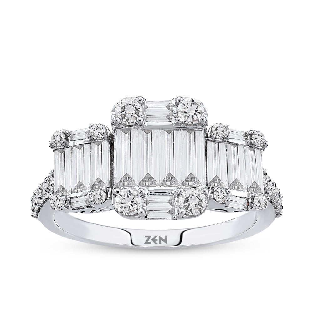 1.15 ct. Baguette Diamantring