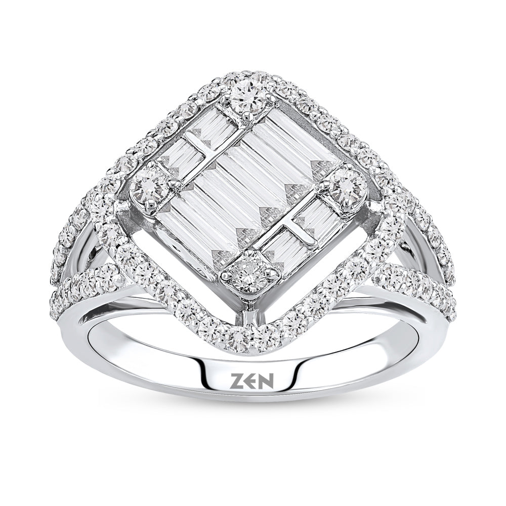 0.91 ct. Baguette Diamantring