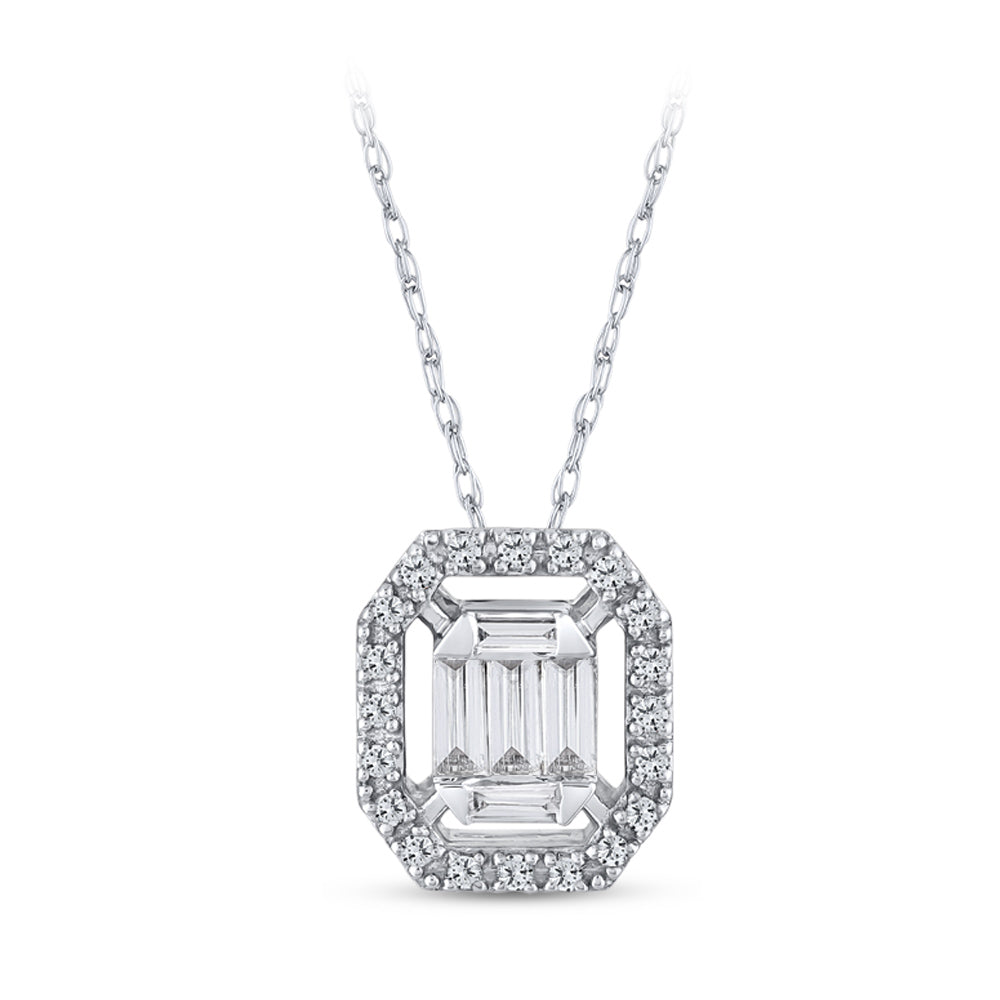 0.17 ct. Baguette Diamant Halskette