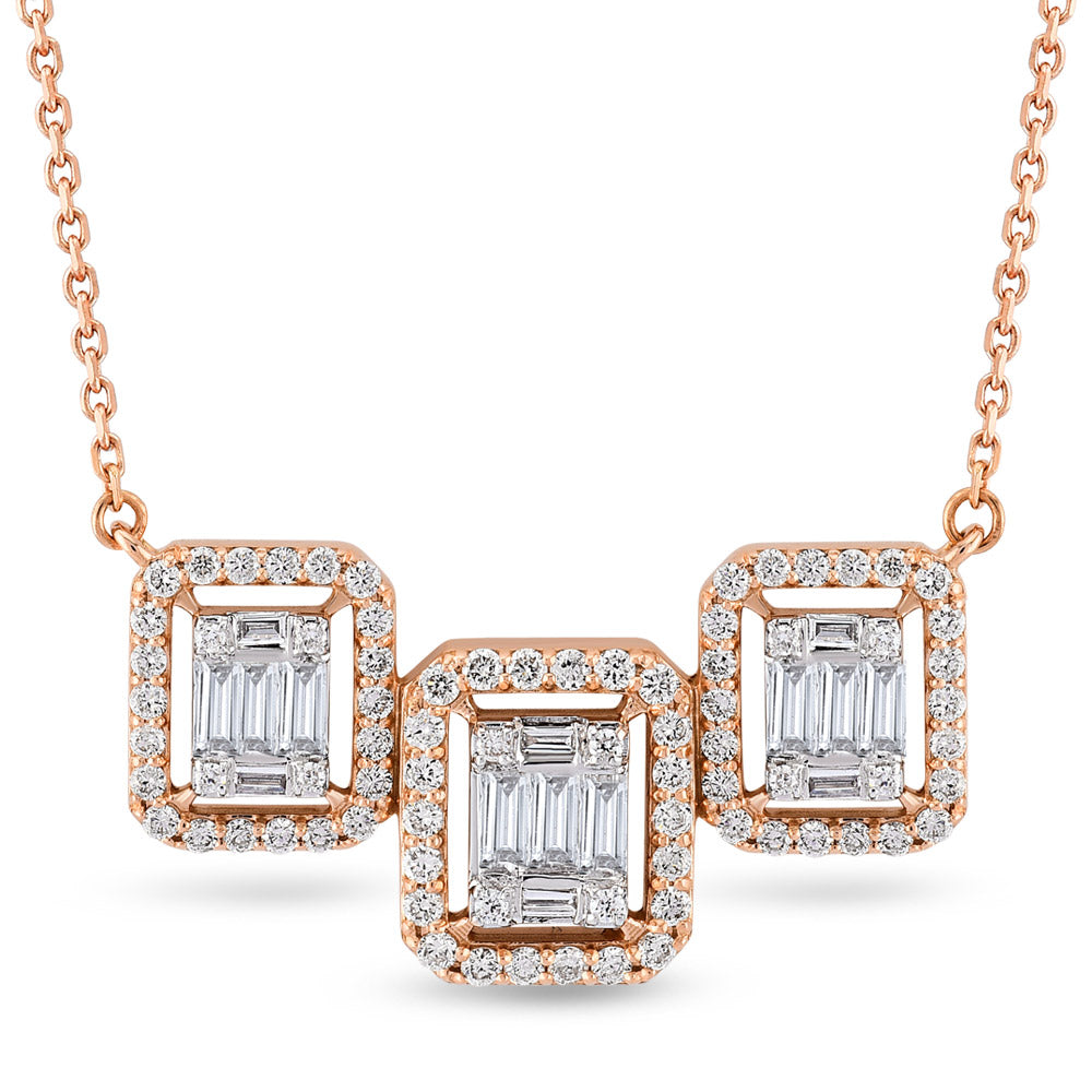 0.58 ct. Baguette Diamant Halskette