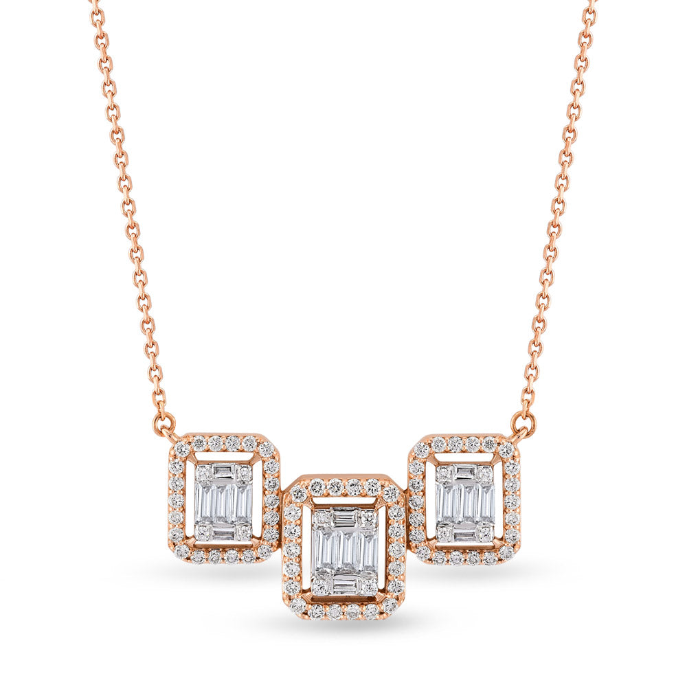0.58 ct. Baguette Diamant Halskette
