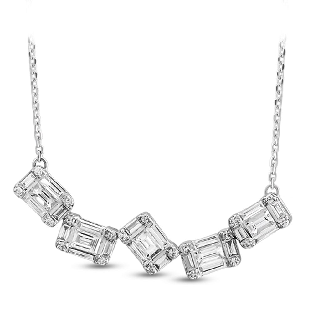 0.60 ct. Baguette Diamant Halskette