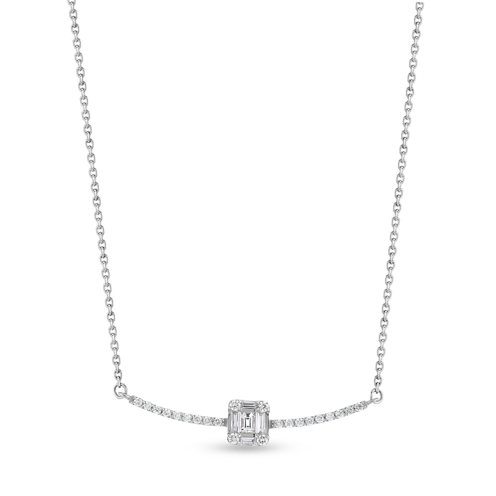 0.21 ct. Baguette Diamant Halskette