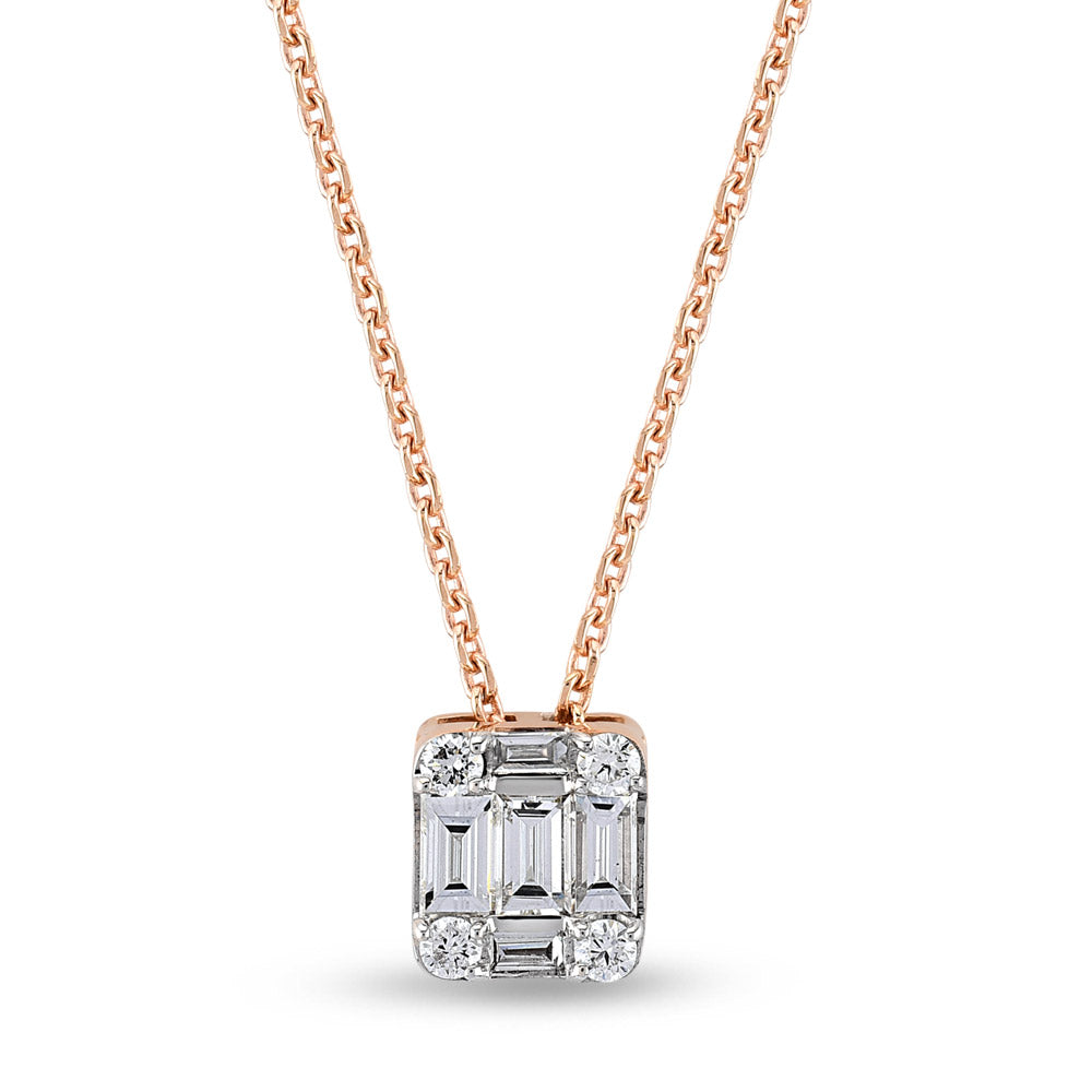 0.30 ct. Baguette Diamond Necklace