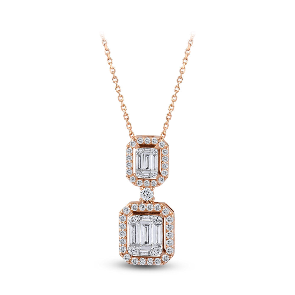 0.80 ct. Baguette Diamant Halskette
