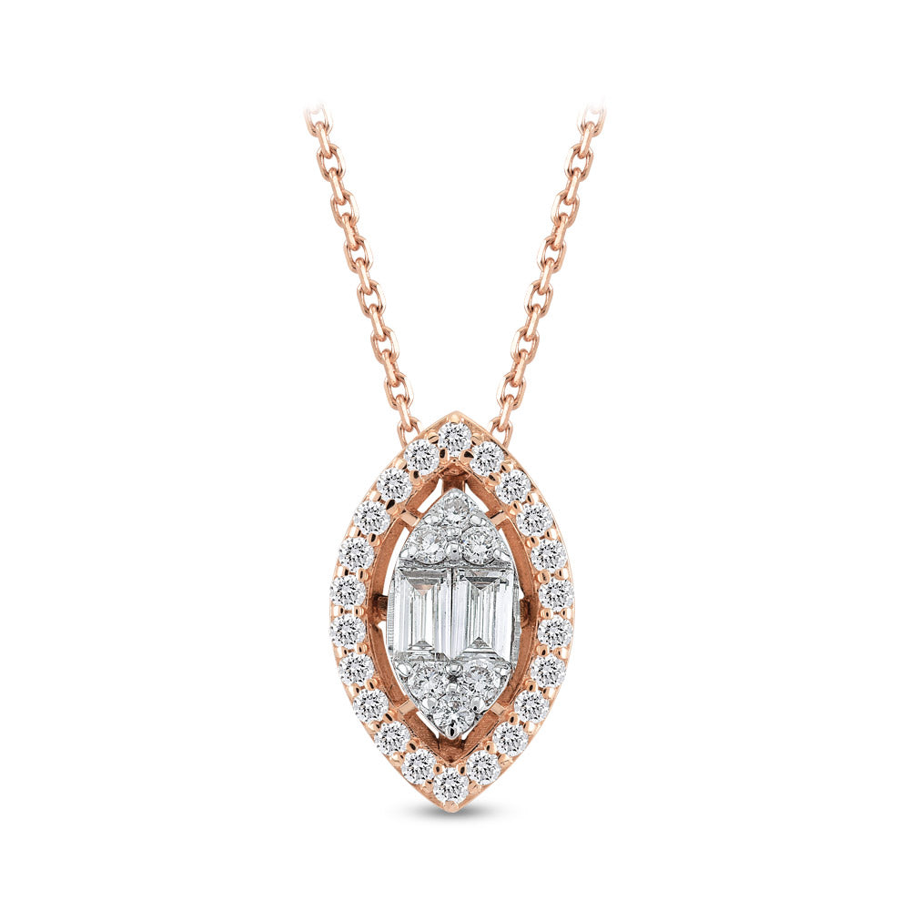 0.42 ct. Baguette Diamant Halskette