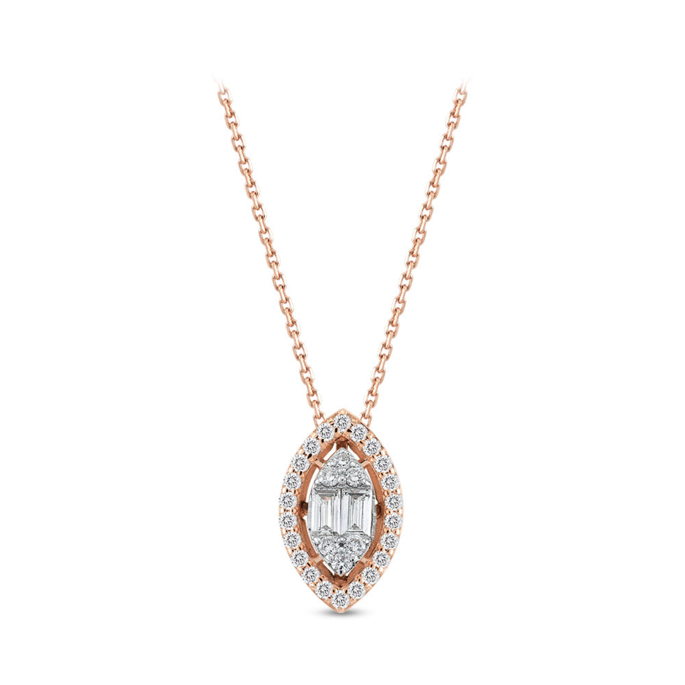 0.42 ct. Baguette Diamant Halskette