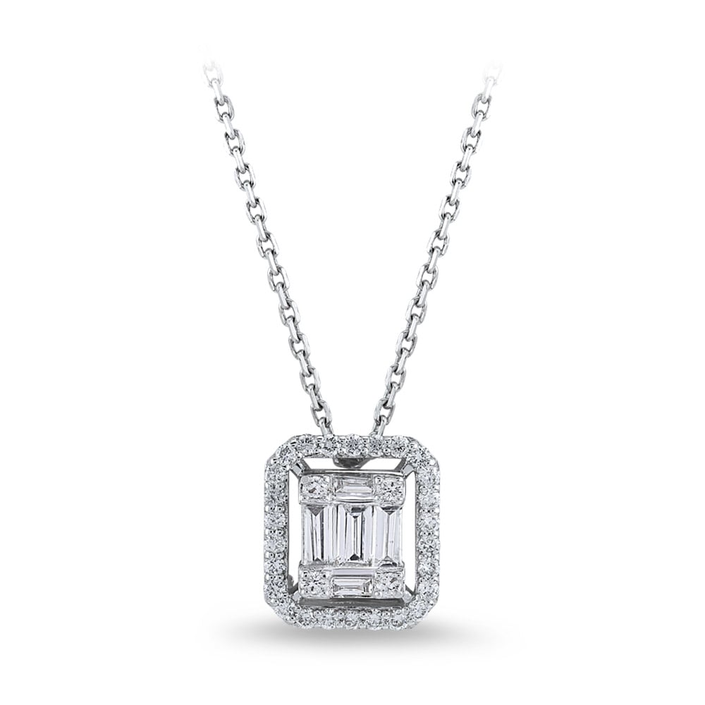 0.32 ct. Baguette Diamant Halskette