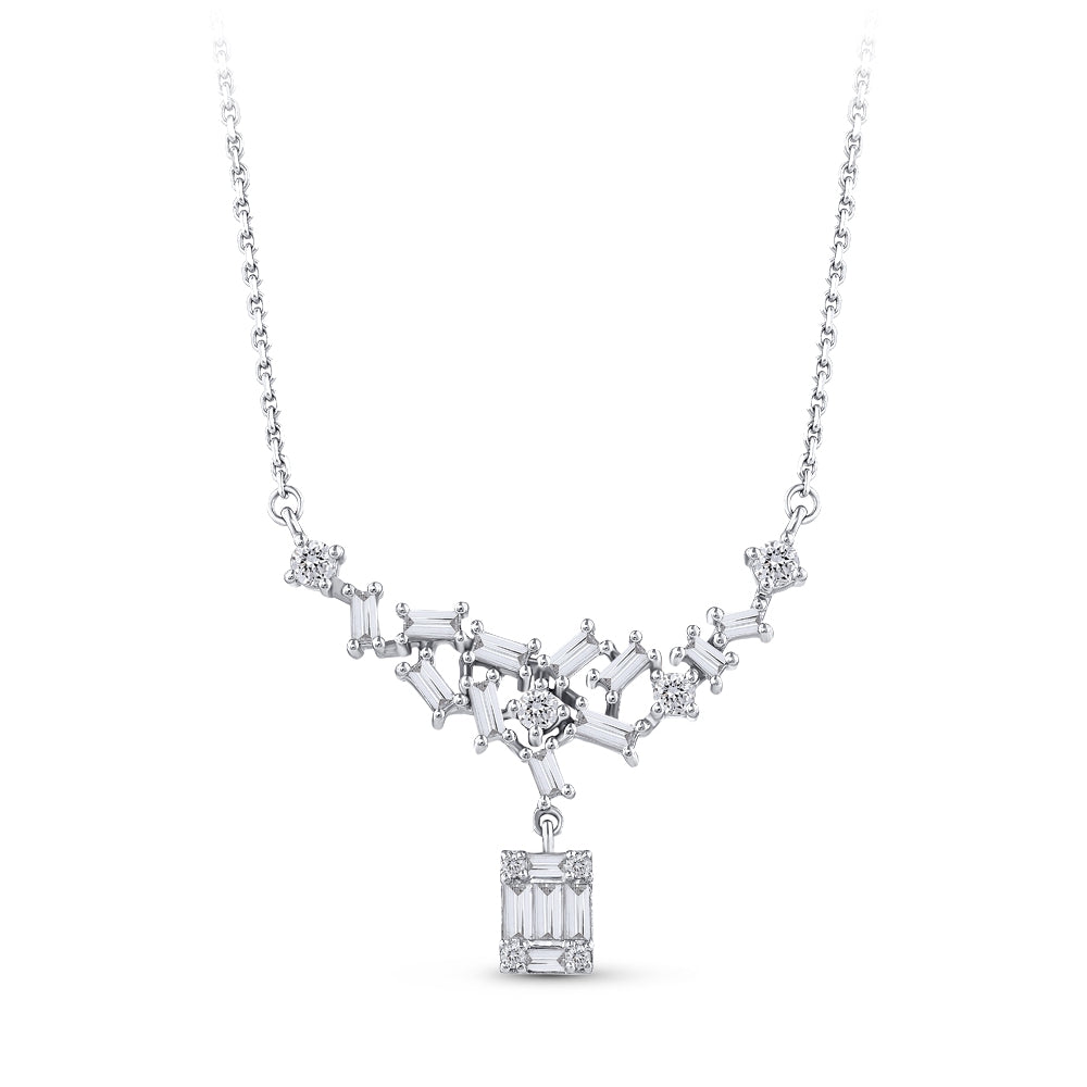 0.42 ct. Baguette Diamant Halskette