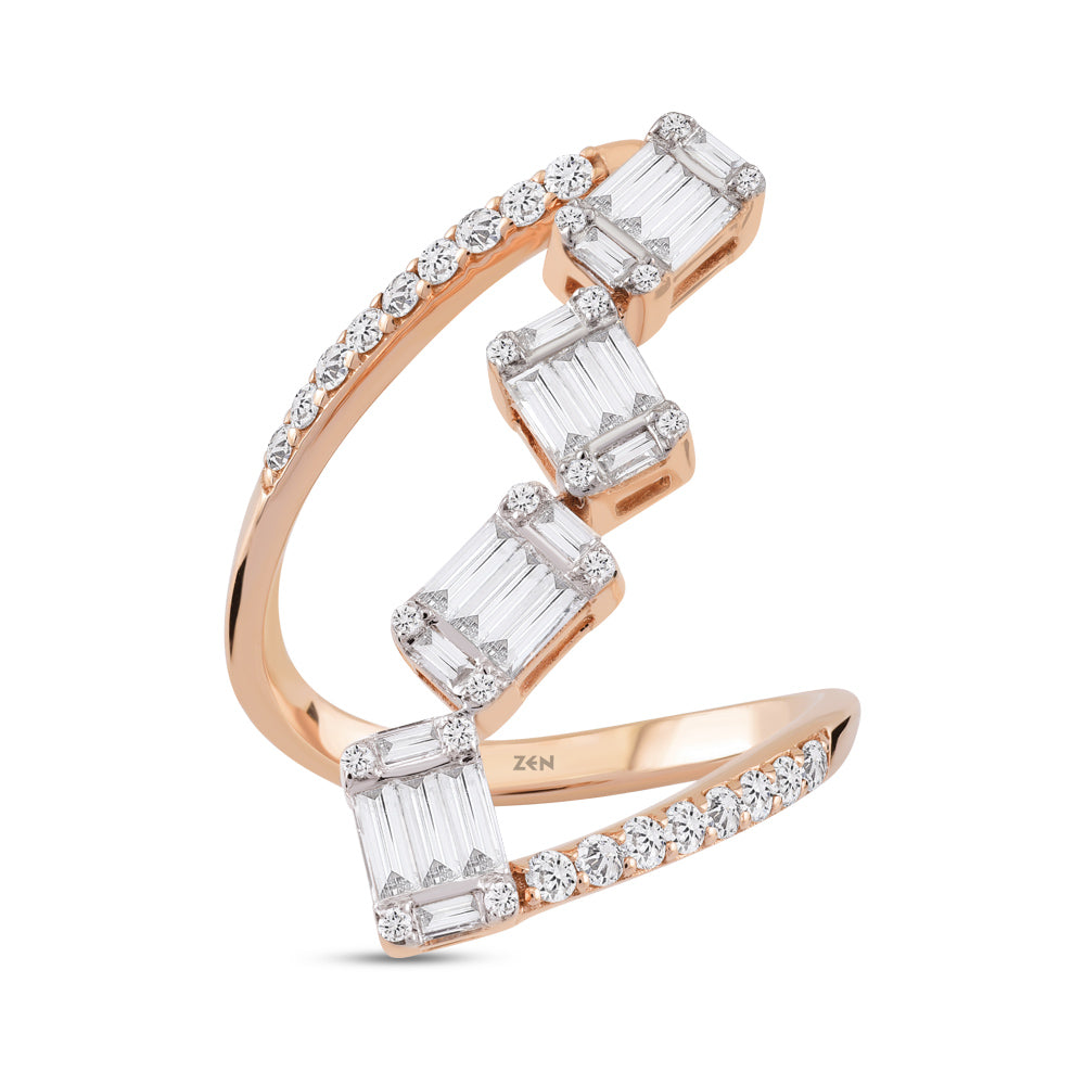 0.70 ct. Baguette Diamantring