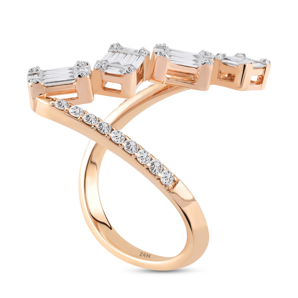 0.70 ct. Baguette Diamantring