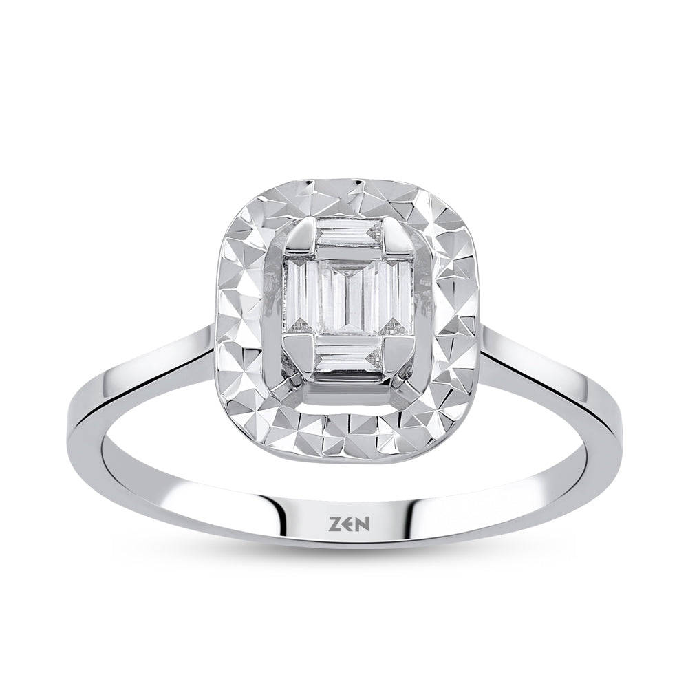 0.12 ct. Baguette Diamantring