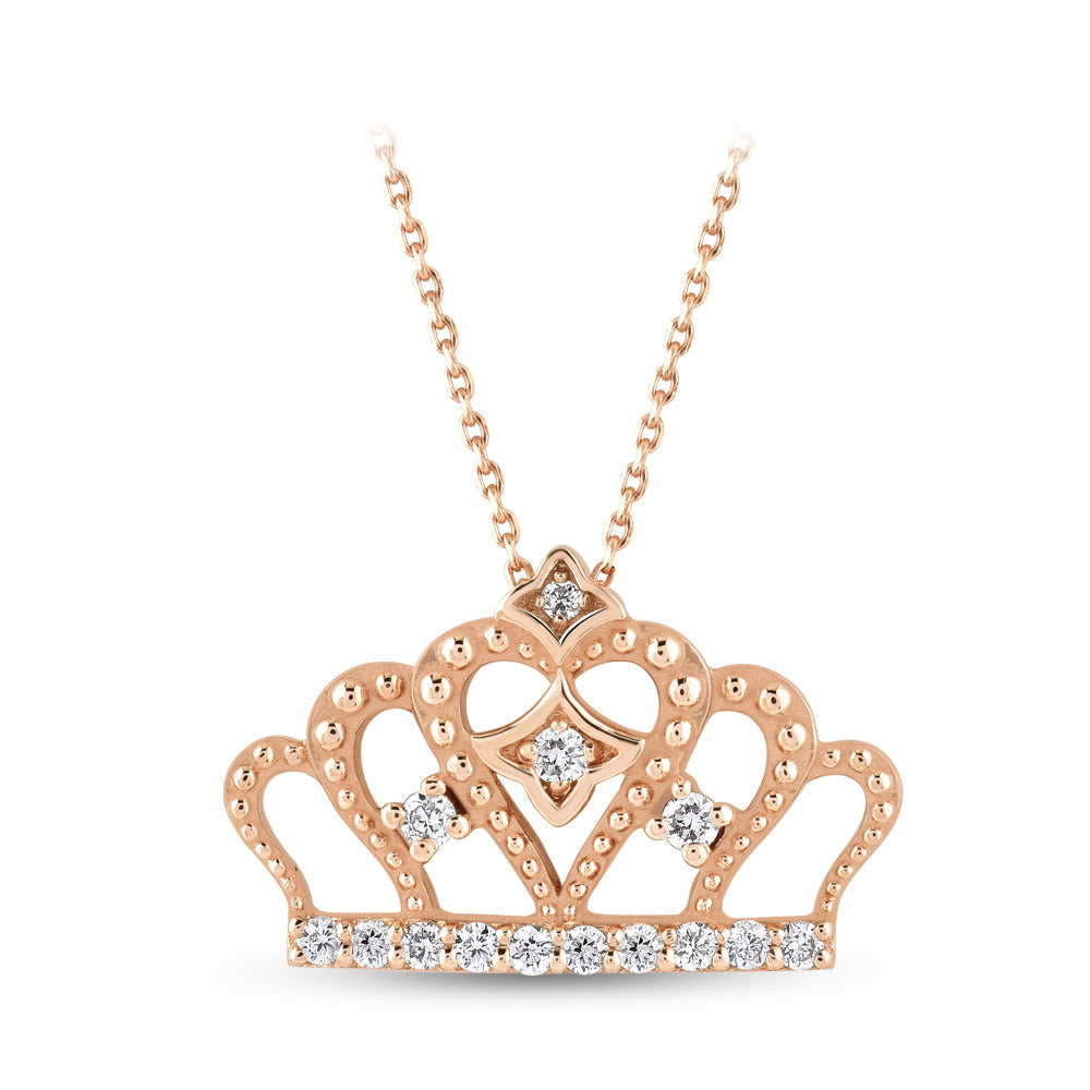 0.11 ct. Krone Diamant Halskette