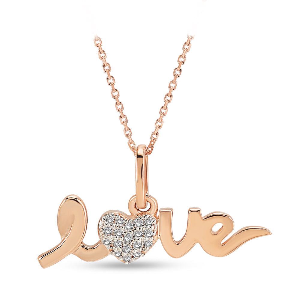 0.05 ct. Love Anhänger mit Halskette