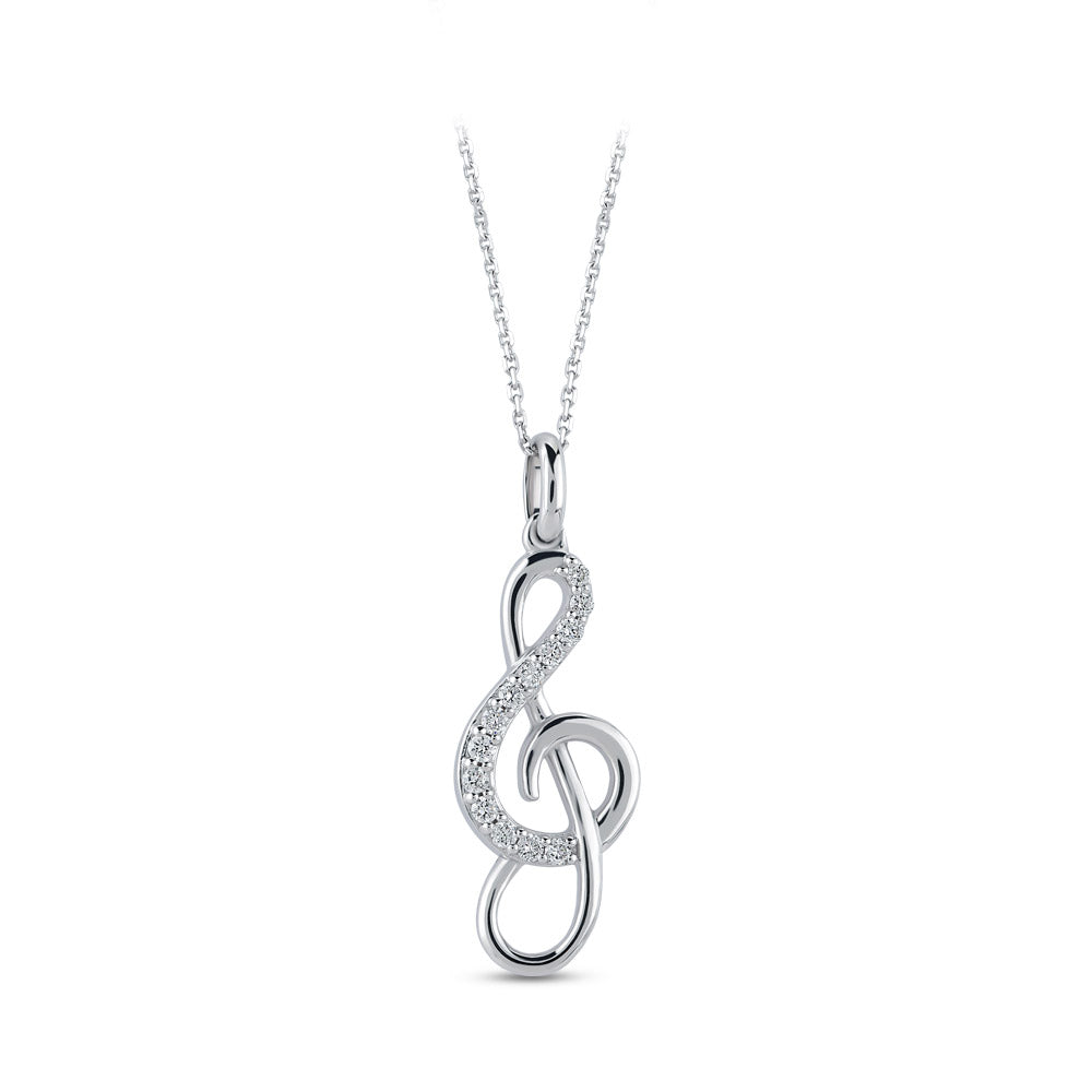 0.08 ct. G Schlüssel Anhänger mit Halskette