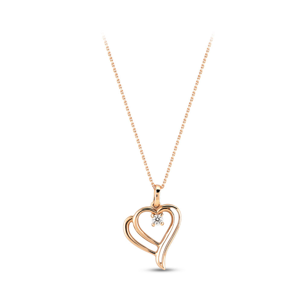 0.03 ct. Herz Diamant Halskette
