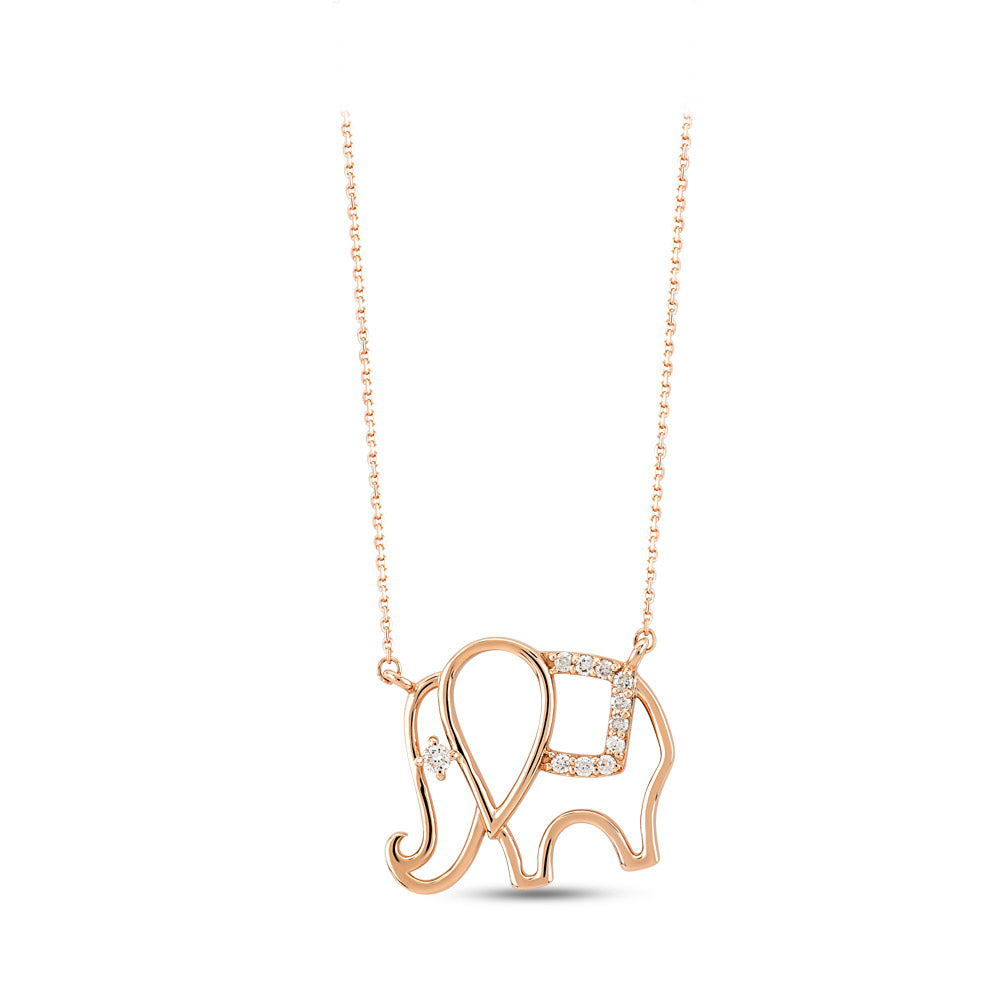 0.08 ct. Elefant Design Diamant Halskette