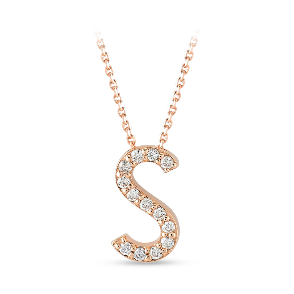 0.07 ct. Buchstabe S Diamant Halskette