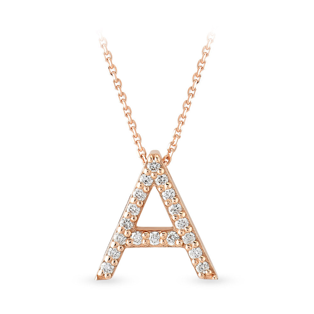 0.08 ct. Buchstabe A Diamant Halskette