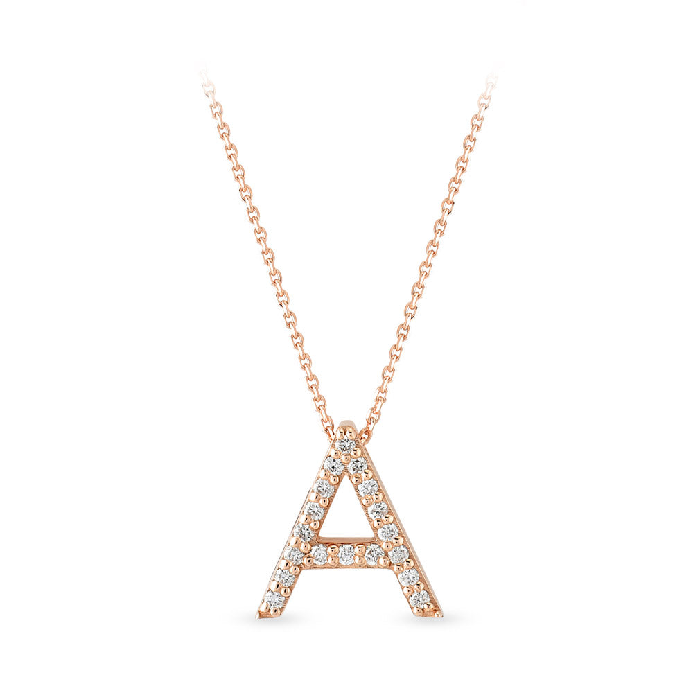 0.08 ct. Buchstabe A Diamant Halskette