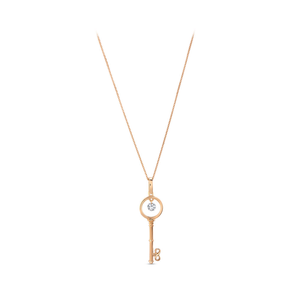 0.08 ct. Luck Key Diamond Necklace