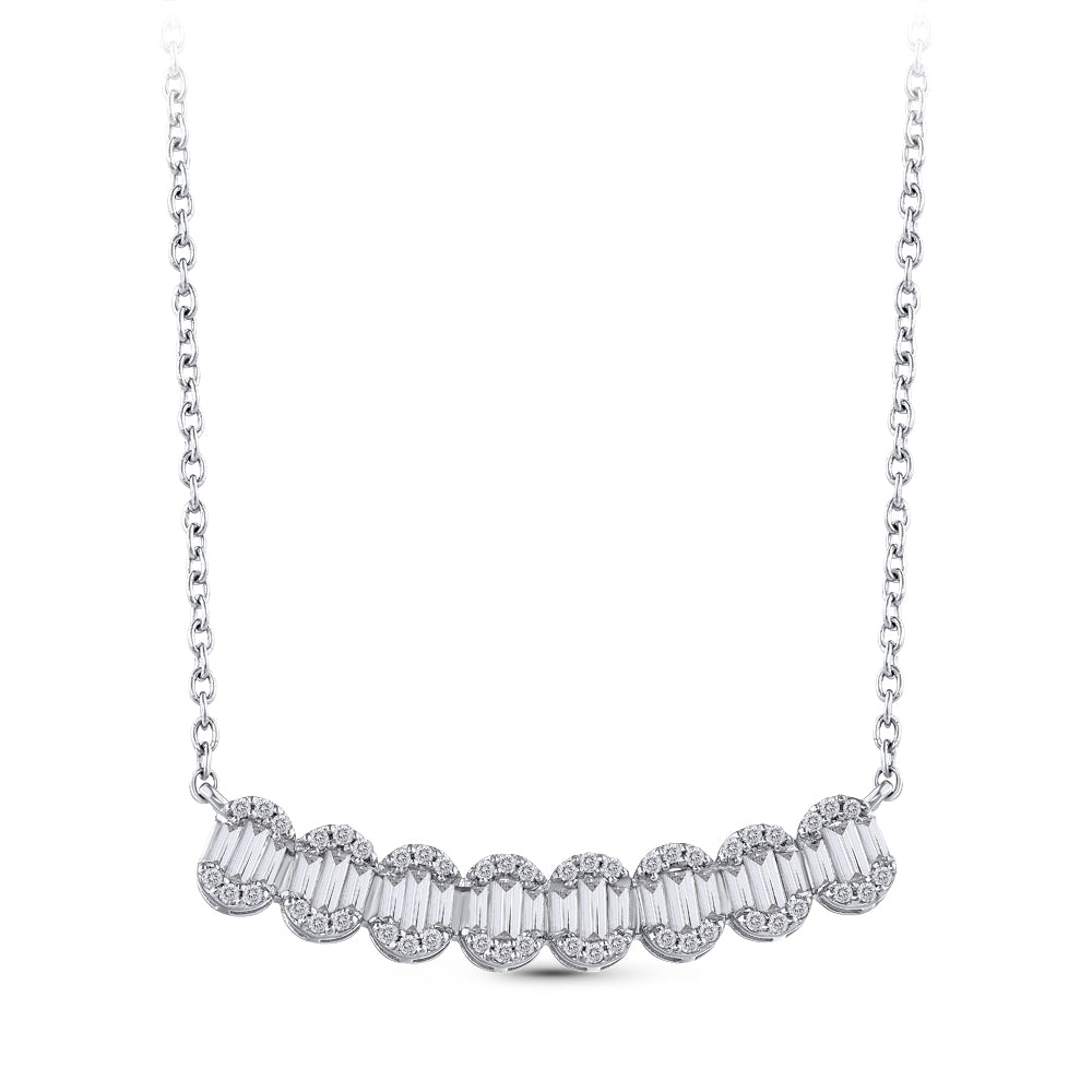 0.43 ct. Baguette Diamant Halskette