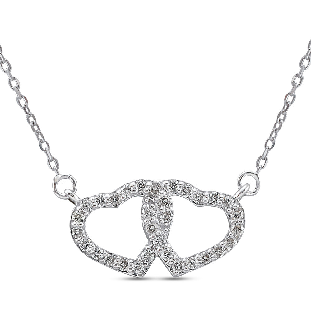 0.14 ct. Heart Diamond Necklace