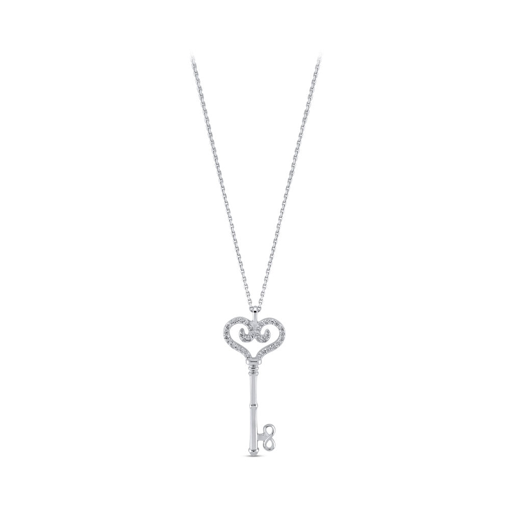 0.06 ct. Luck Key Diamond Necklace