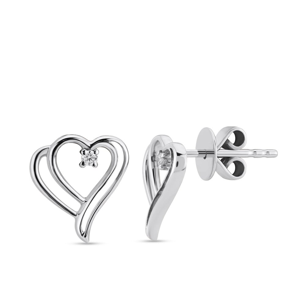 0.03 ct. Herz Diamant Ohrringe