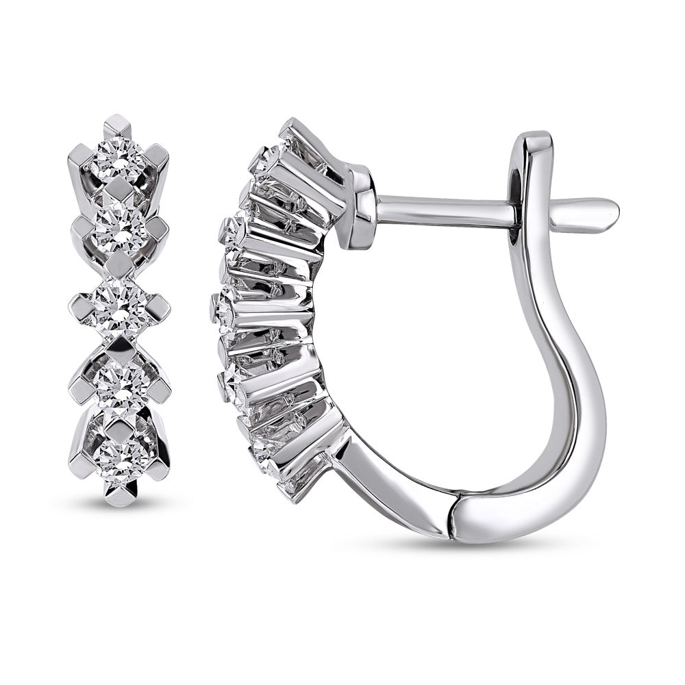 0.30 ct. Fünfstein Diamant Ohrringe