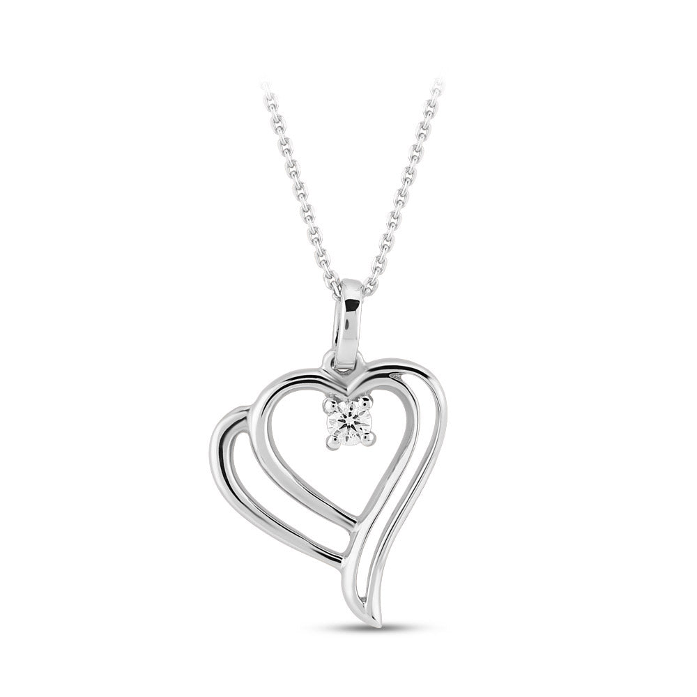 0.03 ct. Herz Anhänger mit Halskette