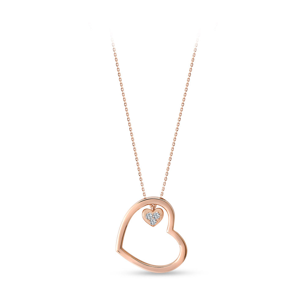 0.05 ct. Design Doppelherz Halskette
