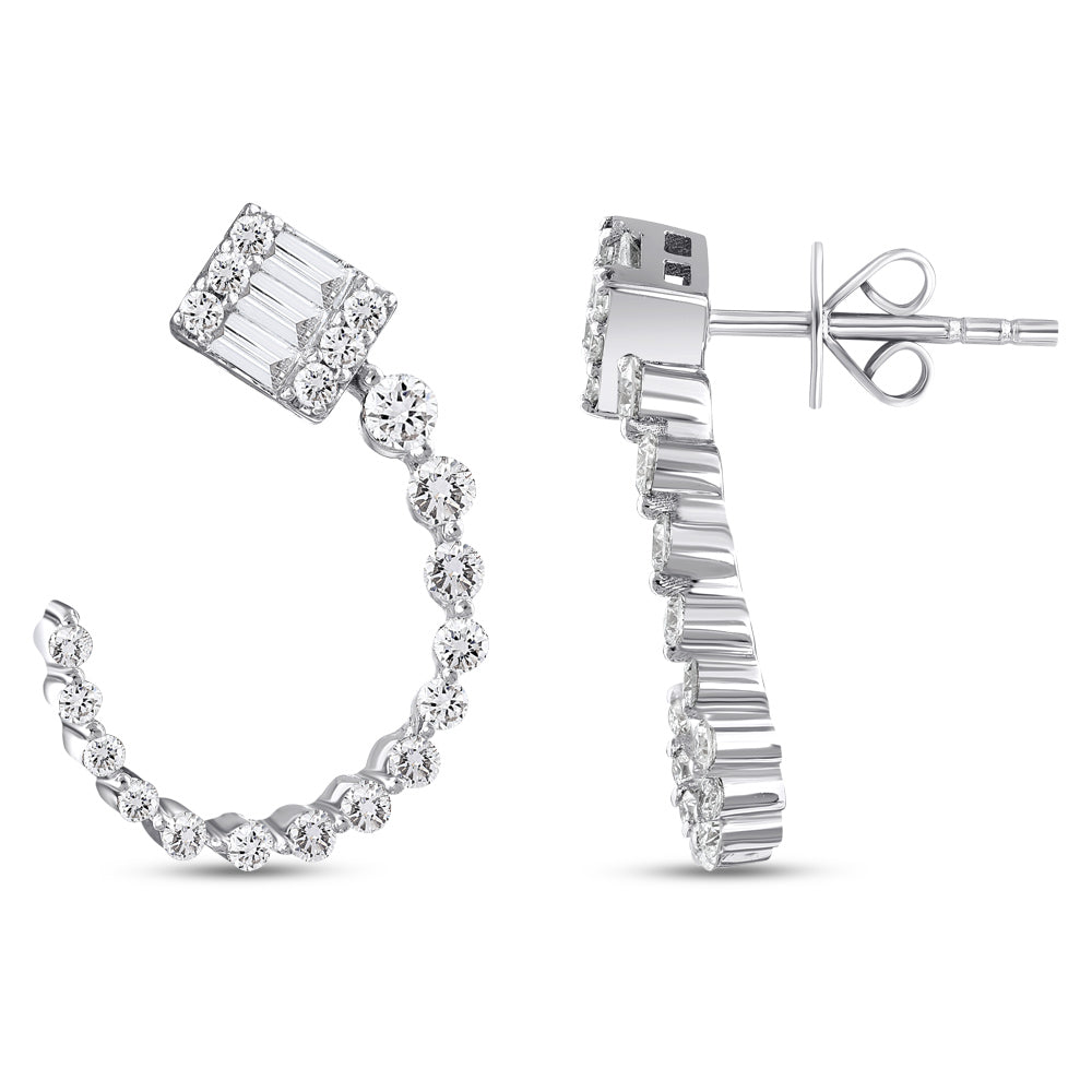 0.72 ct. Baguette Diamond Earrings
