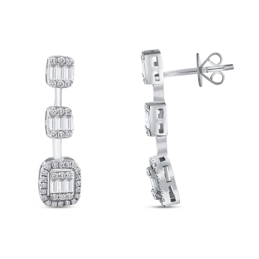 0.76 ct. Baguette Diamond Earrings