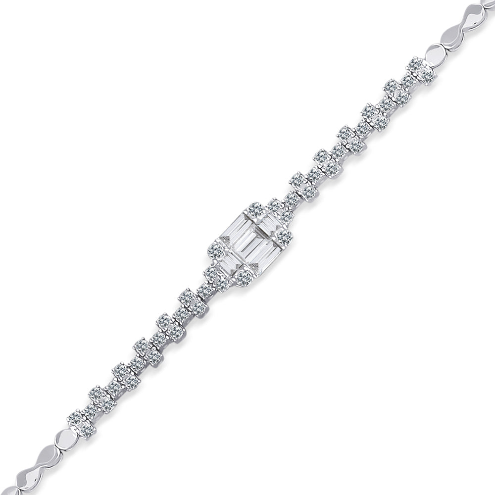 0.59 ct. Baguette Diamantarmband