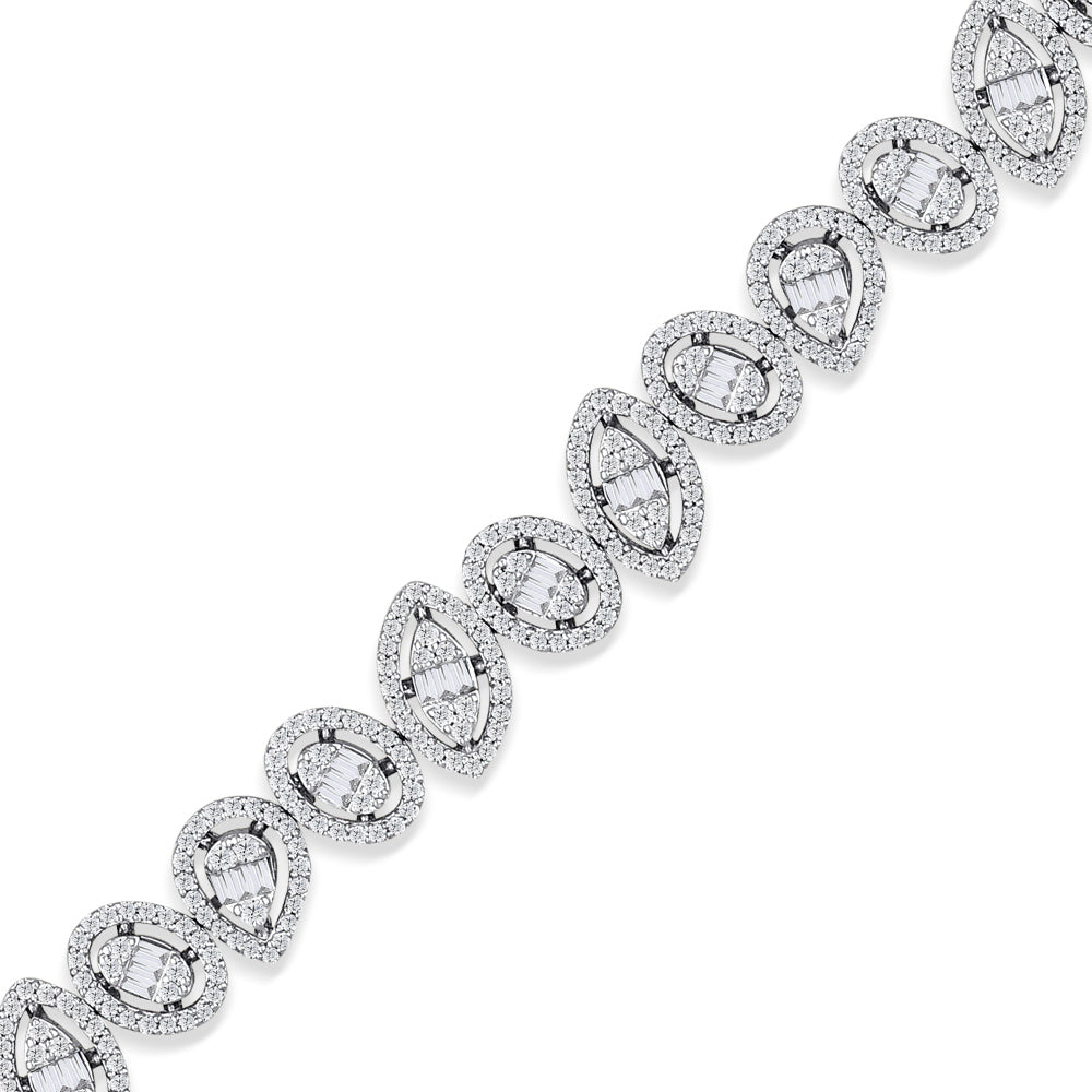 2.92 ct. Baguette Diamantarmband