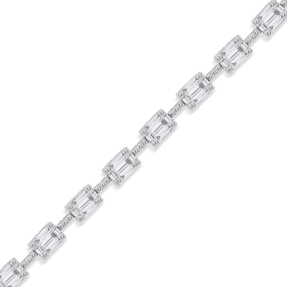 3.91 ct. Baguette Diamantarmband