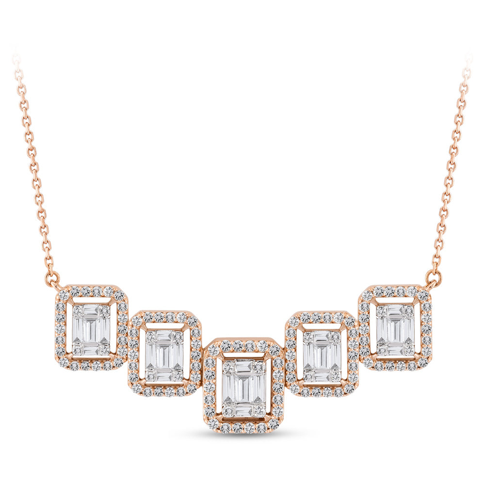 0.88 ct. Baguette Diamant Halskette