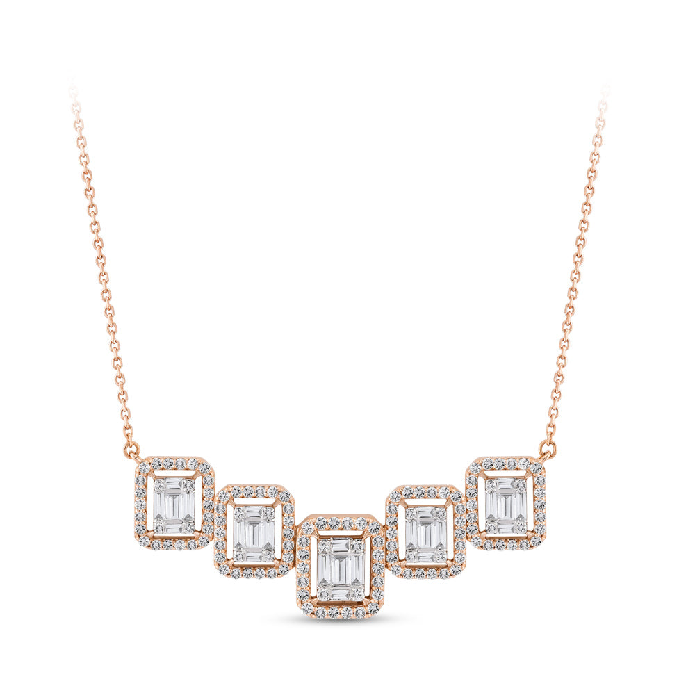 0.88 ct. Baguette Diamant Halskette