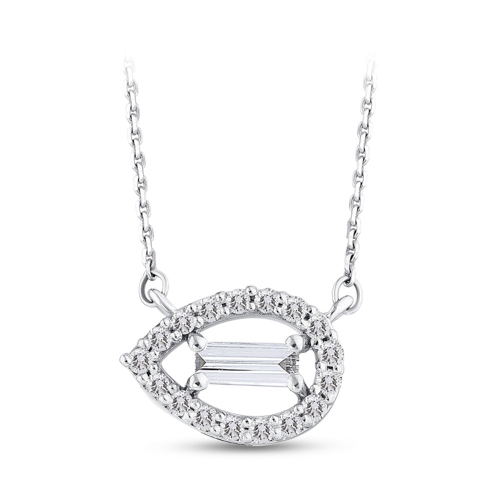 0.16 ct. Baguette Diamant Halskette