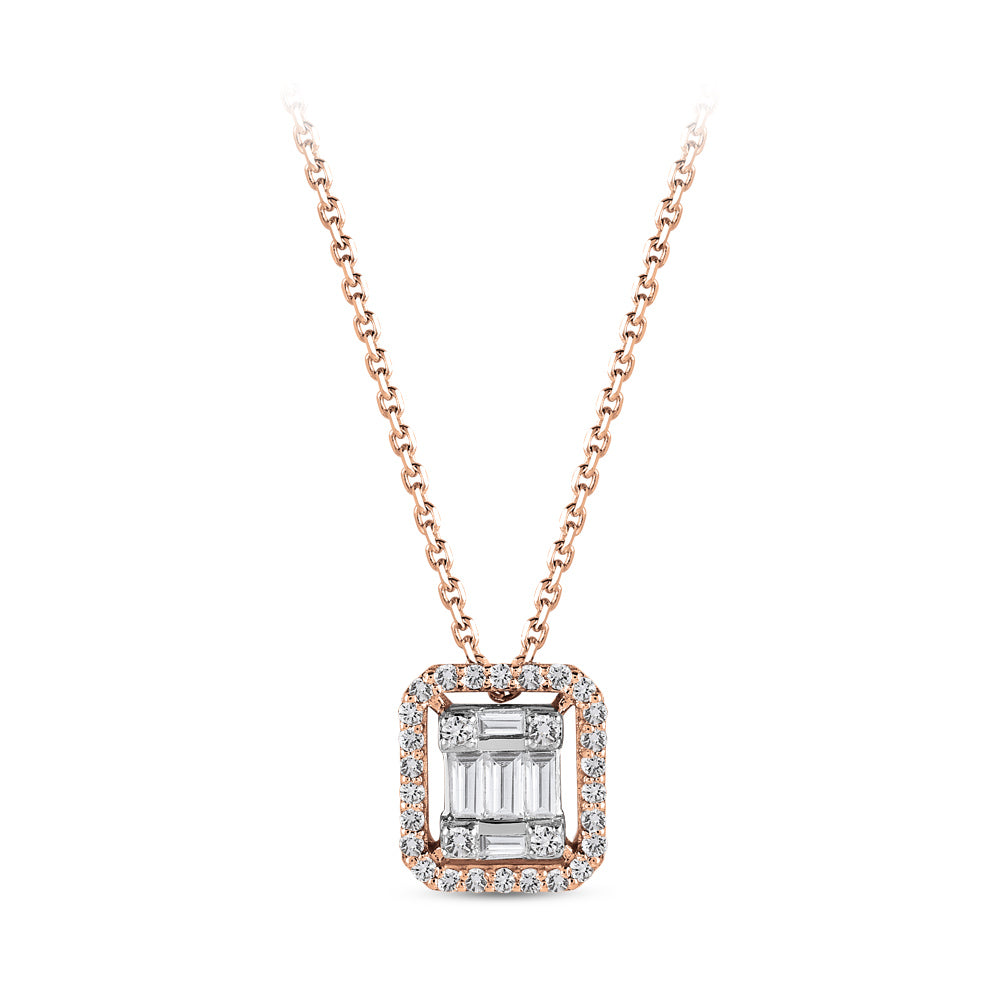 0.32 ct. Baguette Diamond Necklace