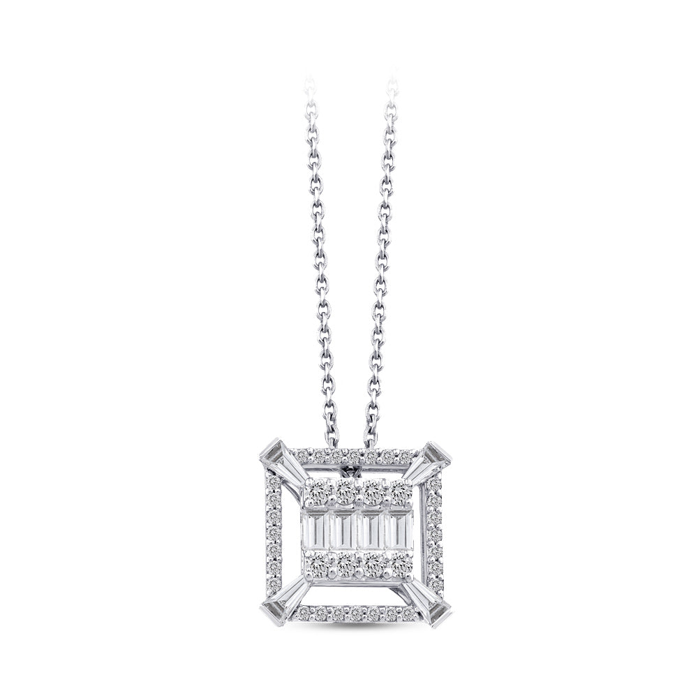 0.70 ct. Baguette Diamond Necklace