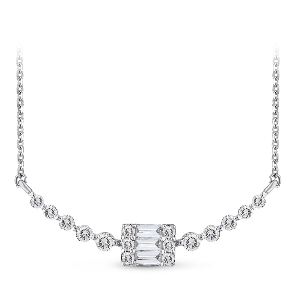 0.52 ct. Baguette Diamond Necklace