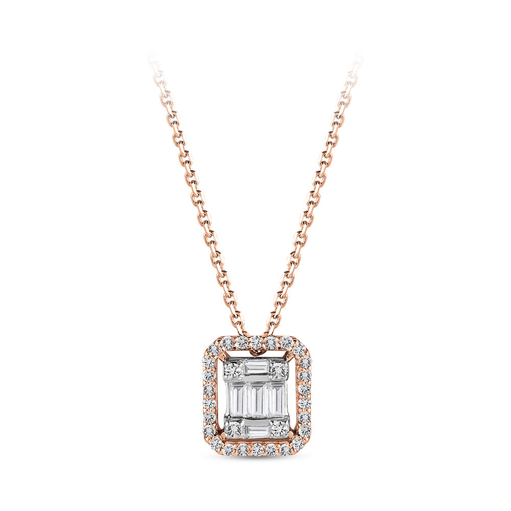 0.19 ct. Baguette Diamant Halskette