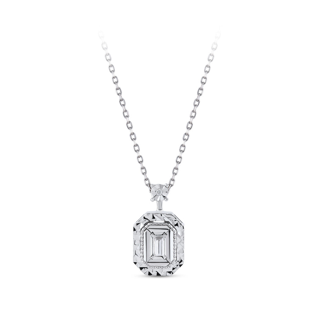 0.04 ct. Baguette Diamant Halskette