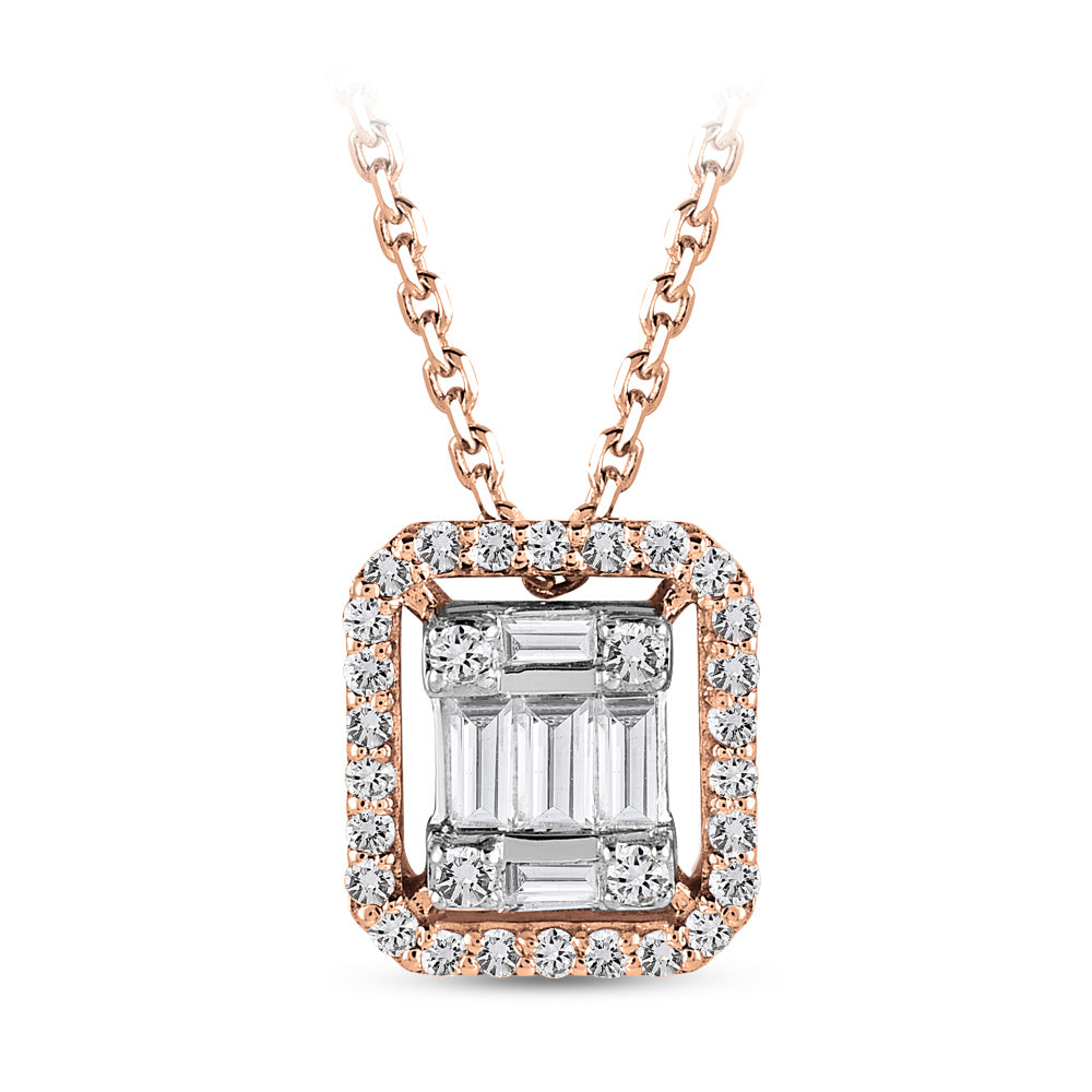 0.17 ct. Baguette Diamant Halskette