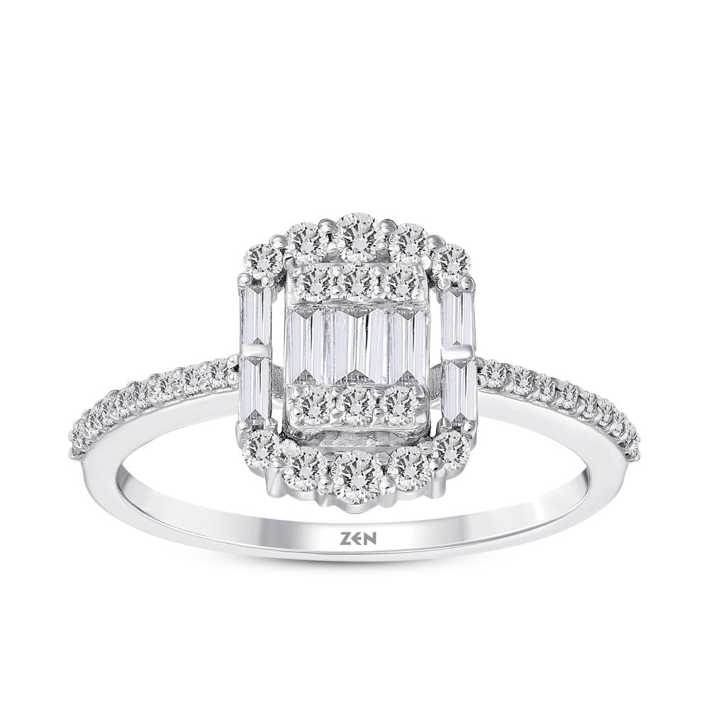 0.52 ct. Baguette Diamantring